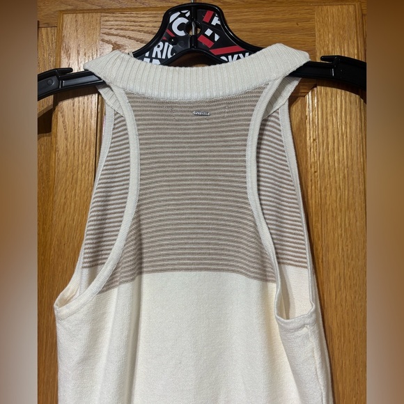 NWT Guess Danica Tan/Beige Midi Sheath Dress Halter Sleeveless Small Rayon - Picture 7 of 10